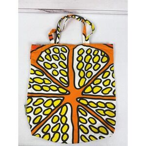 IKEA Treblad Canvas Tote Bag Orange Yellow Black White Boho Hippie Style Medium